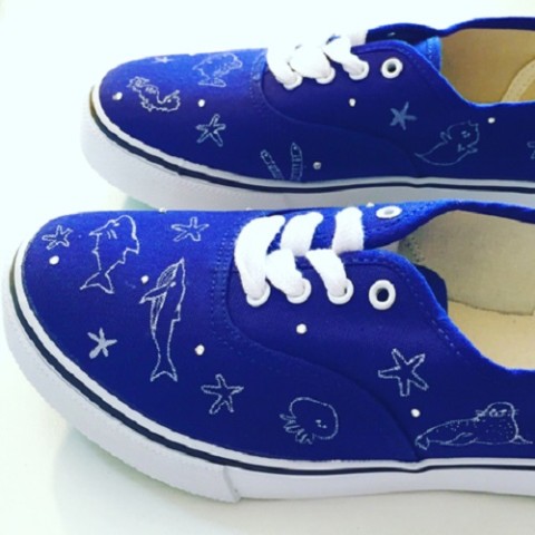 【Seikoyuki】【24.5cm】海の仲間たちスワロフスキースニーカー【受注生産】