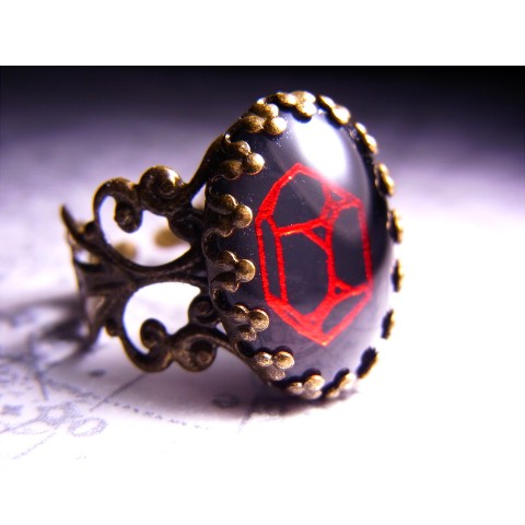 【Crazystone】結晶図リング・水晶（レッド）＜受注生産＞