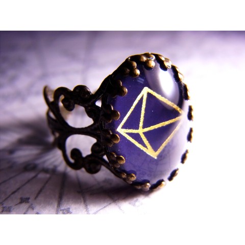 【Crazystone】結晶図リング・蛍石（ゴールド）＜受注生産＞