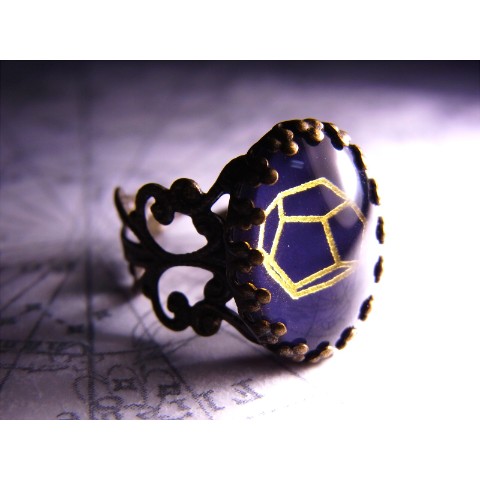 【Crazystone】結晶図リング・黄鉄鉱（ゴールド）＜受注生産＞