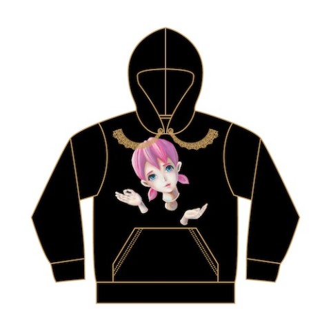 絡繰パーカー　ブラック×ゴールド