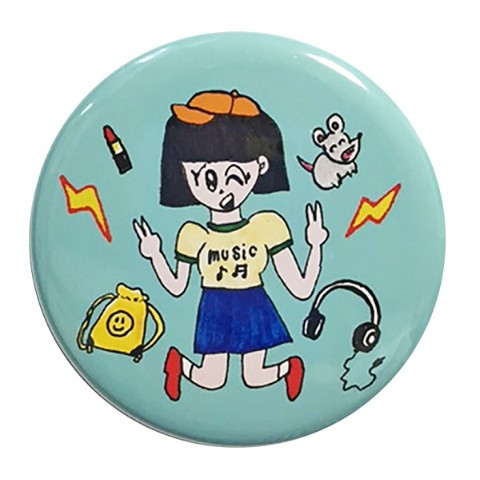 【りかちゃん】music girl缶バッチ