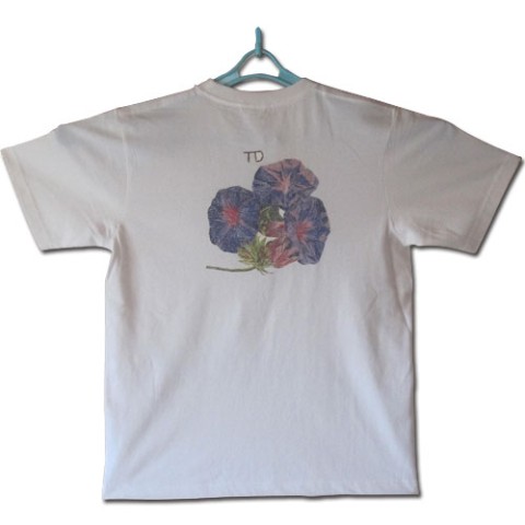 【大松雅士】日本伝統文化代表作家のちぎり絵Tシャツ（花より団子S）/琉球朝顔【Tadashi Daimatsu】