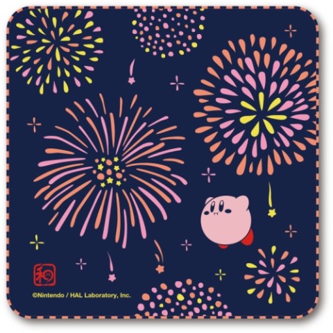 【星のカービィ】ふわふ和コレクション　ガーゼハンカチ(カービィと花火)