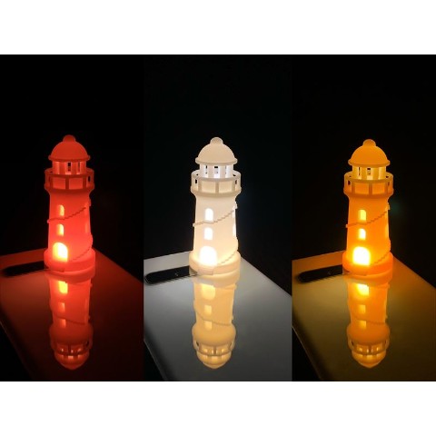 【やさしい光の灯台】スマホで常夜灯（イエロー）