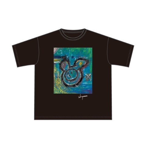 【Whispeeee】絵画シリーズ ビッグシルエットT　(ブラック　M）