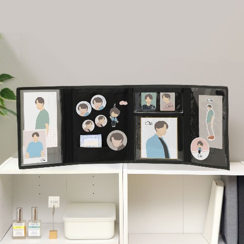 推し入れ２自立し畳めるグッズケース（ブラック）