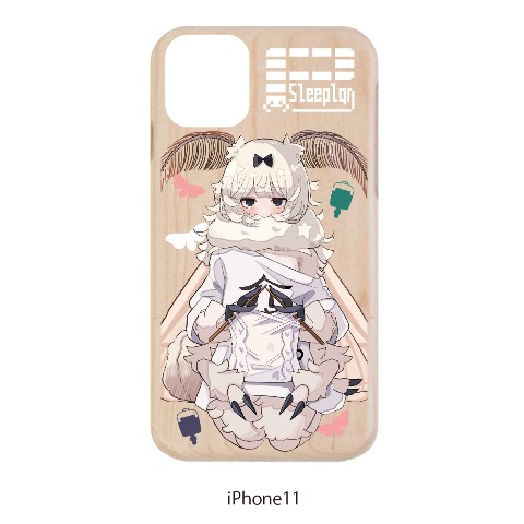 【熊野プラン】カイコちゃんiPhone11ケース　ウッド