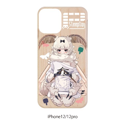 【熊野プラン】カイコちゃんiPhone12/12proケース　ウッド