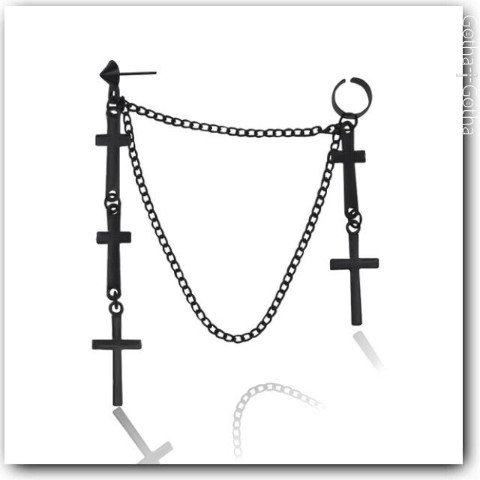 【Gotha×Gotha】CROSSChainピアス(BK)(片耳用)