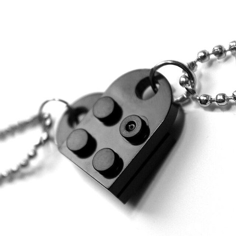 【Gotha×Gotha】ブロックハートネックレス(BK・２個セット)