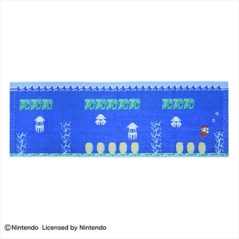 【スーパーマリオブラザーズ】 ウォータースクロール ロングフェイスタオル