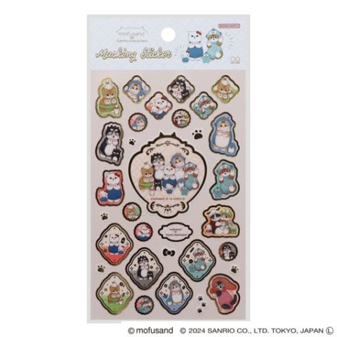 【mofusand×サンリオキャラクターズ】マスキングシール　ピンク
