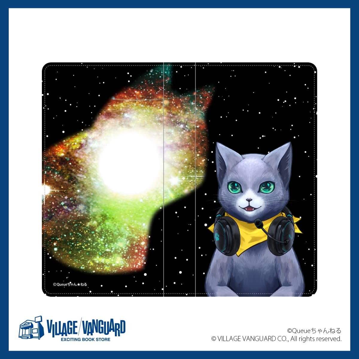 【Queueちゃん★ねる第3弾】マルチスマホケース ヘッドホン（Lサイズ）