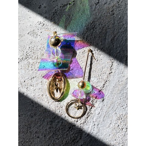 【legmos】PVC aurora/gold ピアス