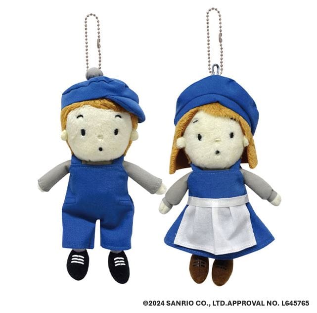 【サンリオキャラクターズ】　ヴィンテージレトロ　ペアボールチェーンマスコット　ザボードビルデュオ
