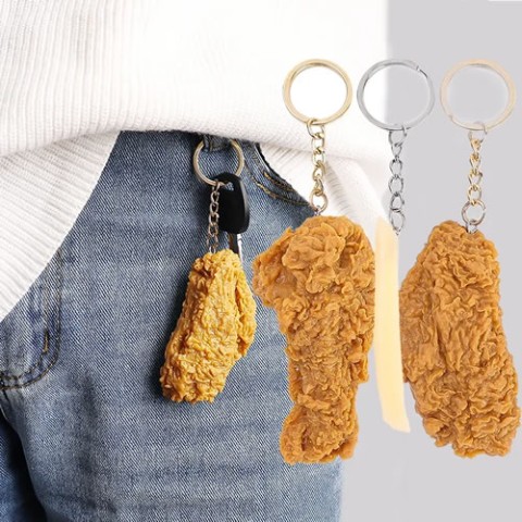 【＃kawaiiiii!】フライドチキンのキーリング 、バッグチャーム
