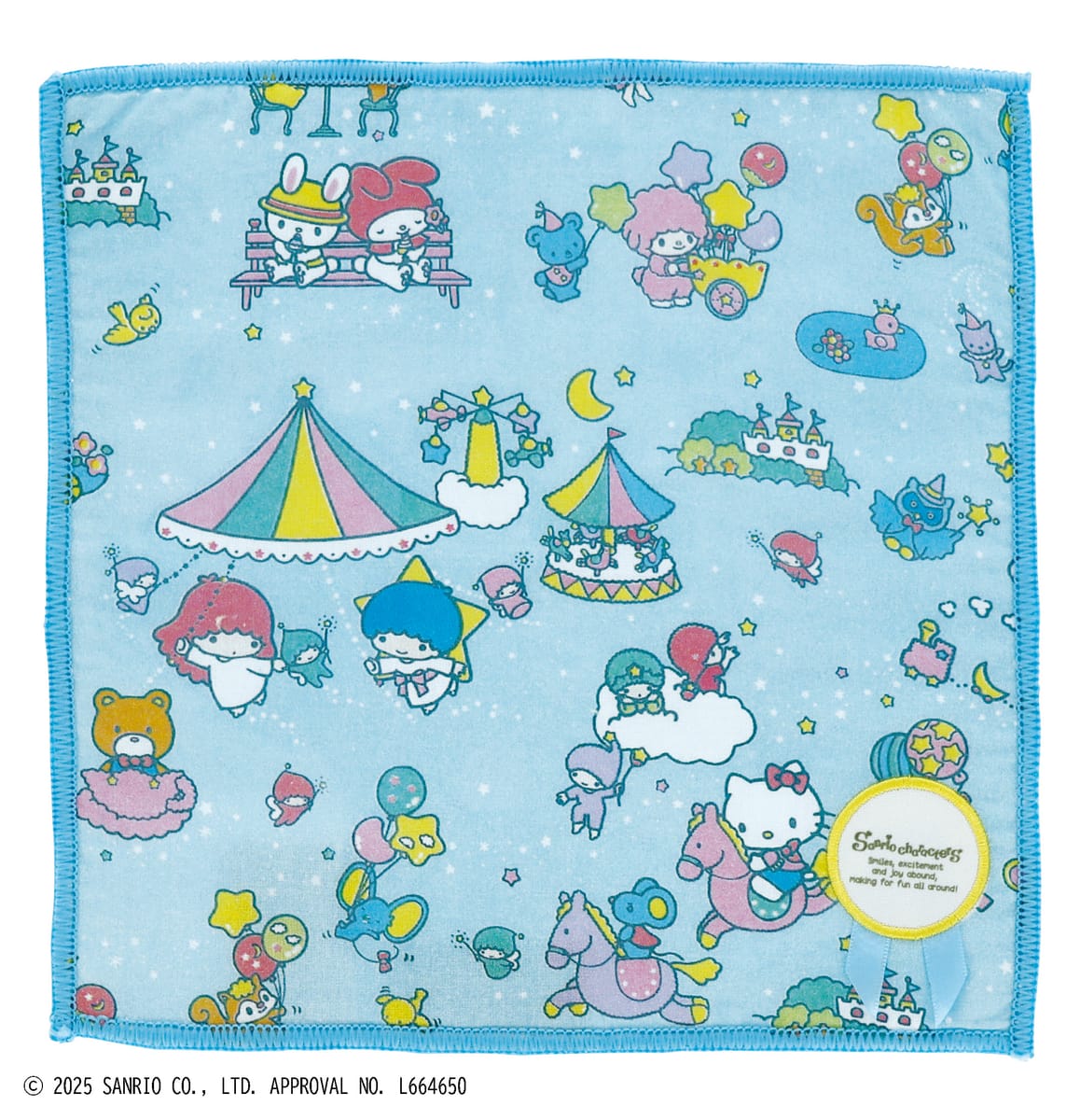 【サンリオキャラクターズ】ラッピングブルー ミニタオル