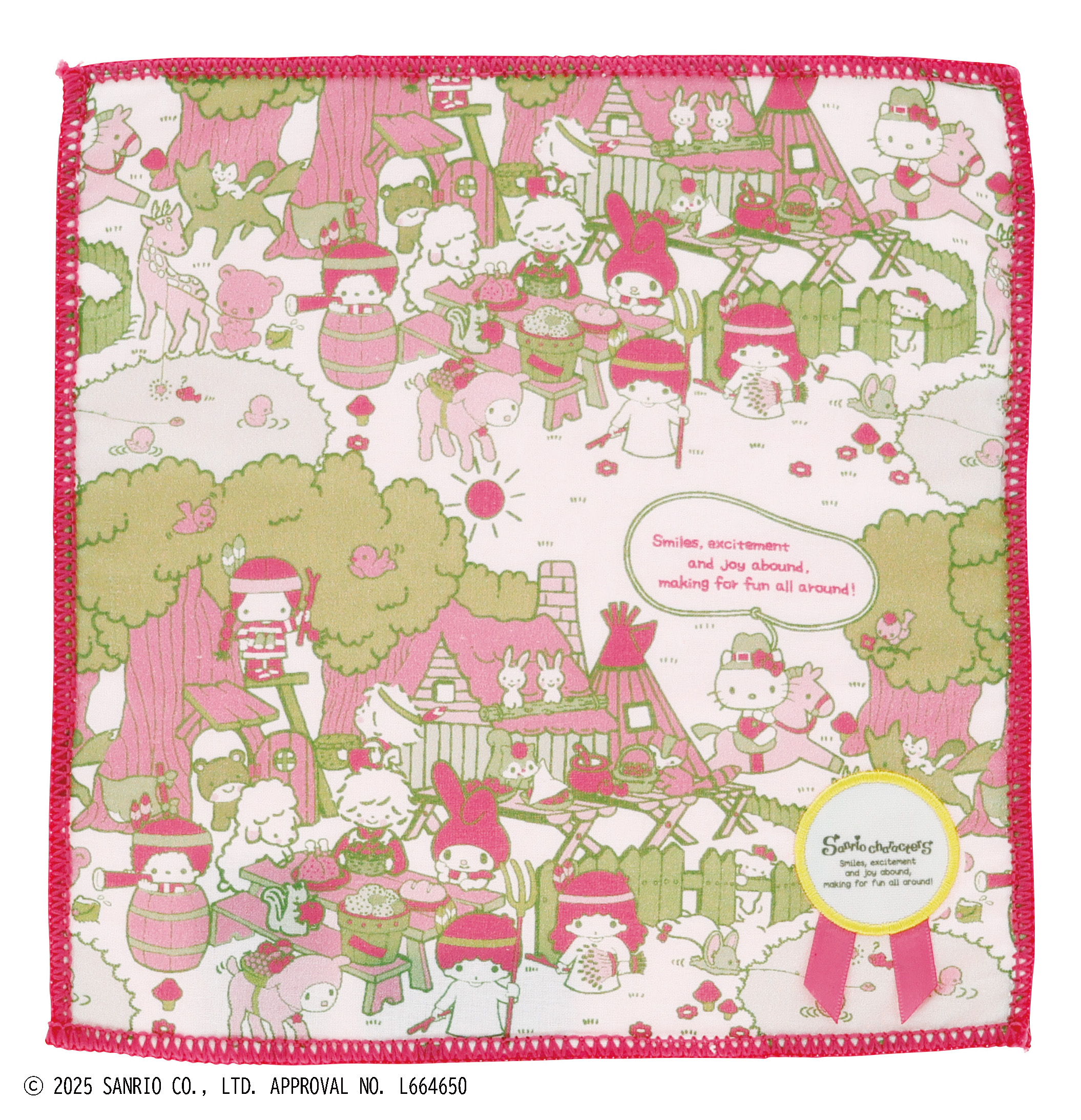 【サンリオキャラクターズ】ラッピングマゼンタ ミニタオル