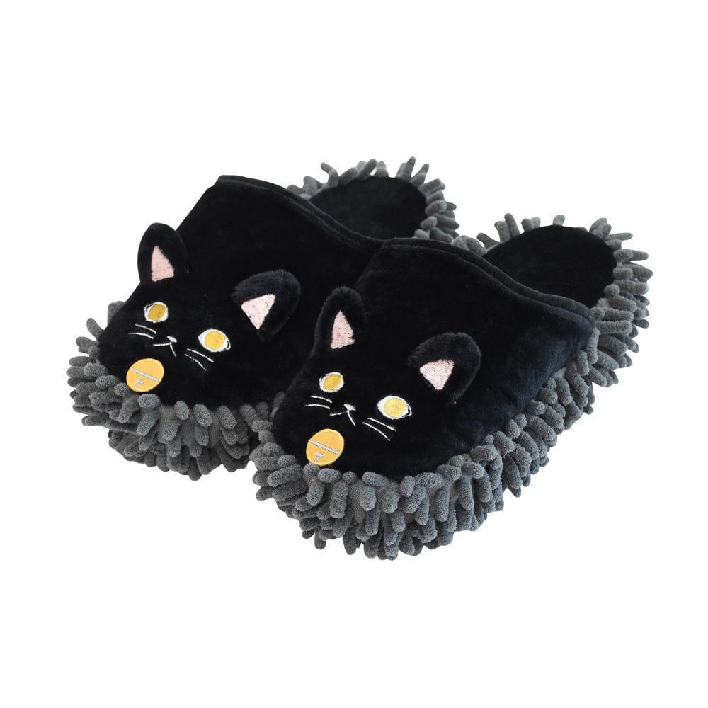 MOFUZOO モップスリッパ 黒ネコ