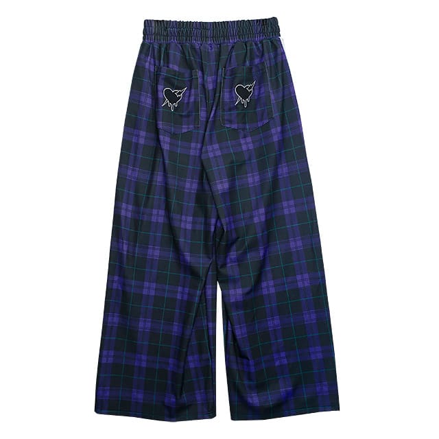 【LISTEN FLAVOR】イナズマずっきゅん チェックジャージパンツ PURPLE CHECK