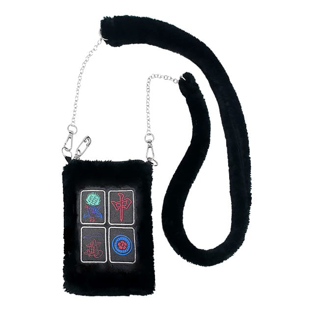 【LISTEN FLAVOR】 麻雀ファー　ショルダーバッグ　BLACK