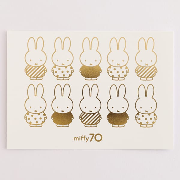 【ミッフィー】金箔押しポストカード（miffy_pattern）