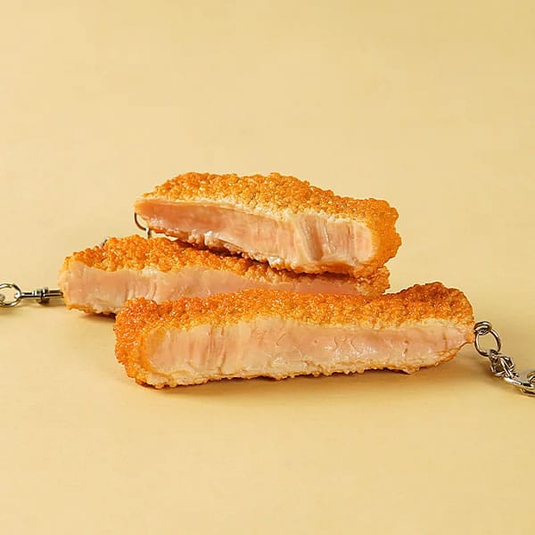 【＃kawaiiiii!】サクッとジューシー！とんかつキーリング とんかつキーホルダー