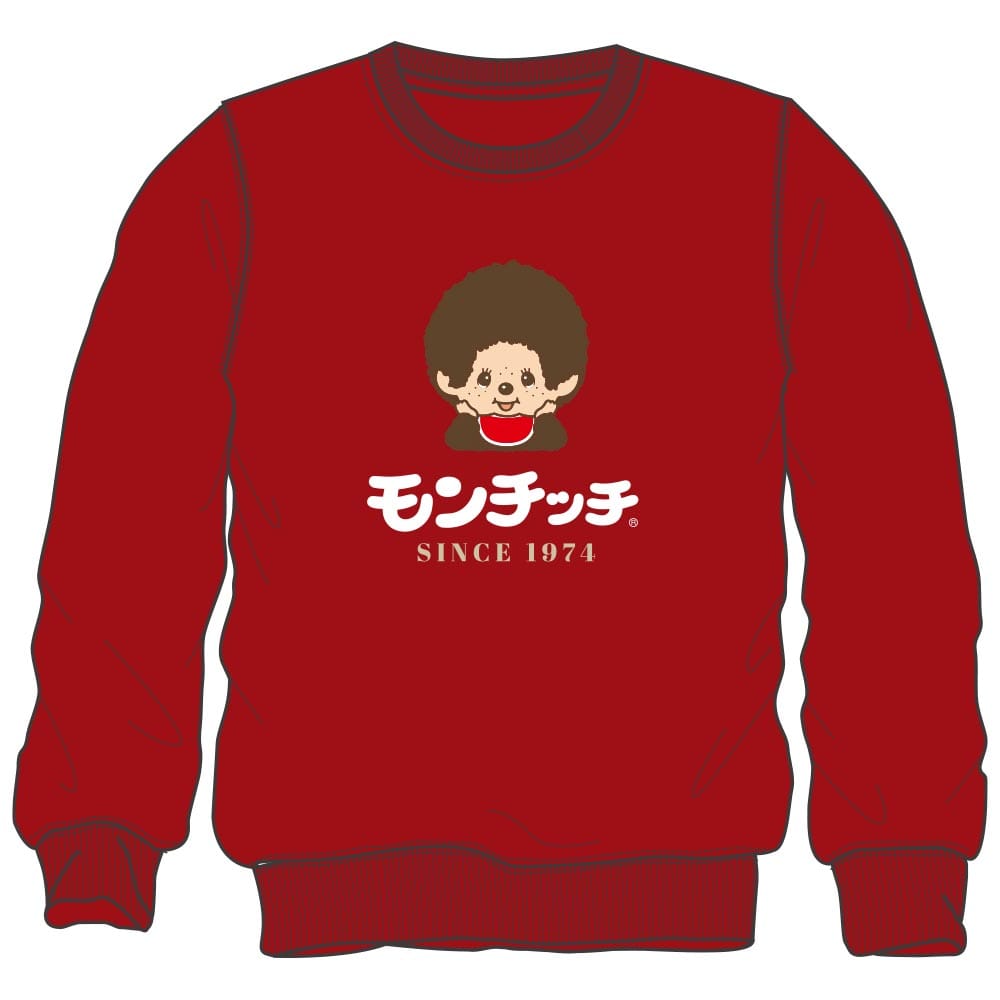 【モンチッチ】裏起毛トレーナー レッド(Lサイズ)