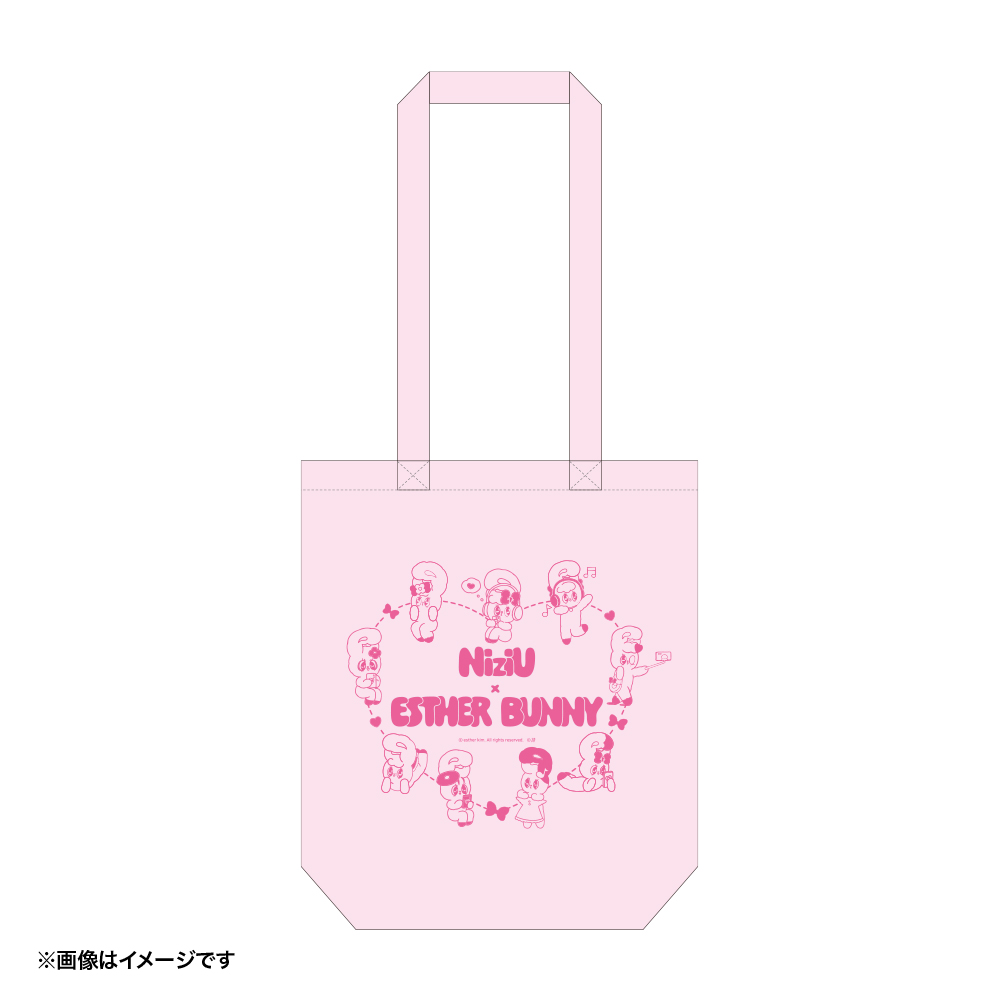 【NiziU×エスターバニー】トートバッグ ピンク (エスターバニー集合)