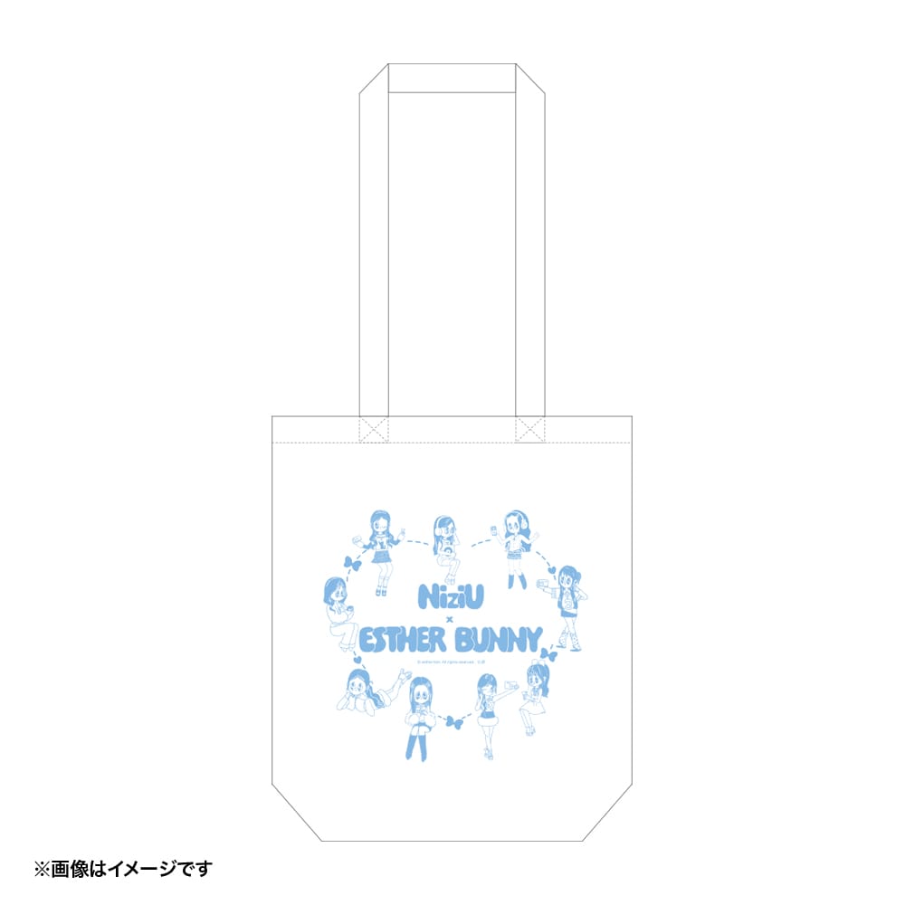 【NiziU×エスターバニー】トートバッグ ホワイト (エスターバニー集合)
