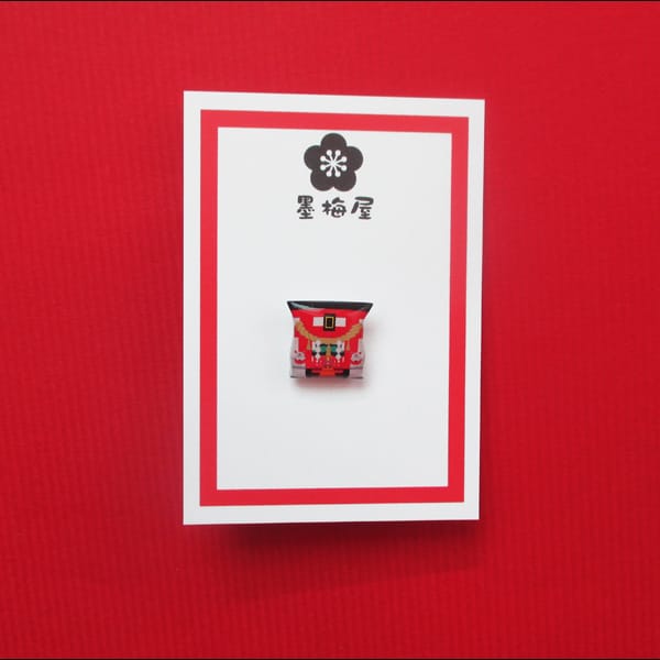 【墨梅屋】【ピンバッジミニ】神社お稲荷さん