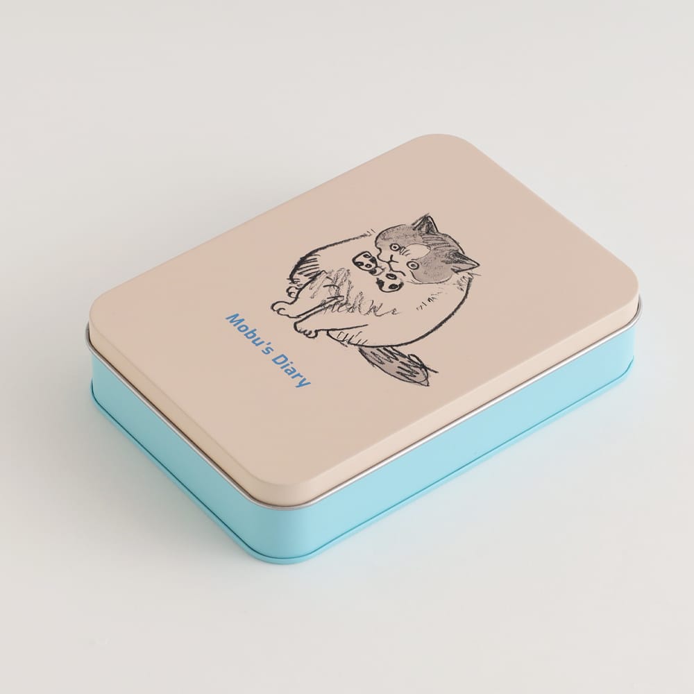 【三毛猫モブは猫缶を稼ぎたい】ギフト缶セット（Blue）