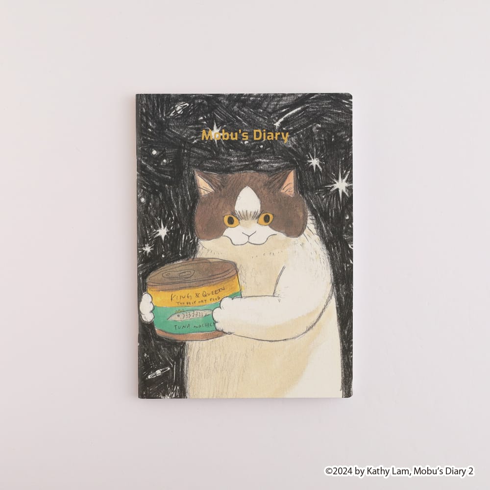 【三毛猫モブは猫缶を稼ぎたい】A5綴じノート(Mobu)