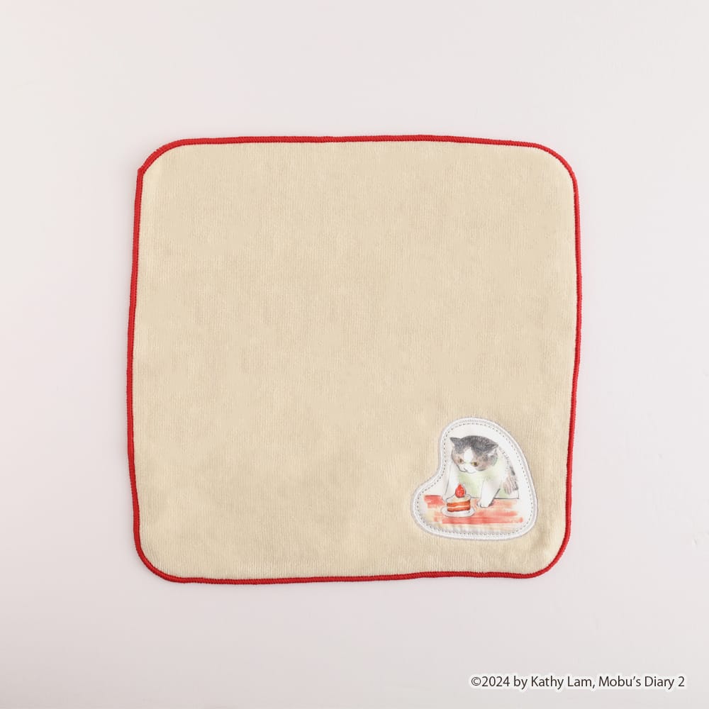 【三毛猫モブは猫缶を稼ぎたい】タオルハンカチ(Cake)