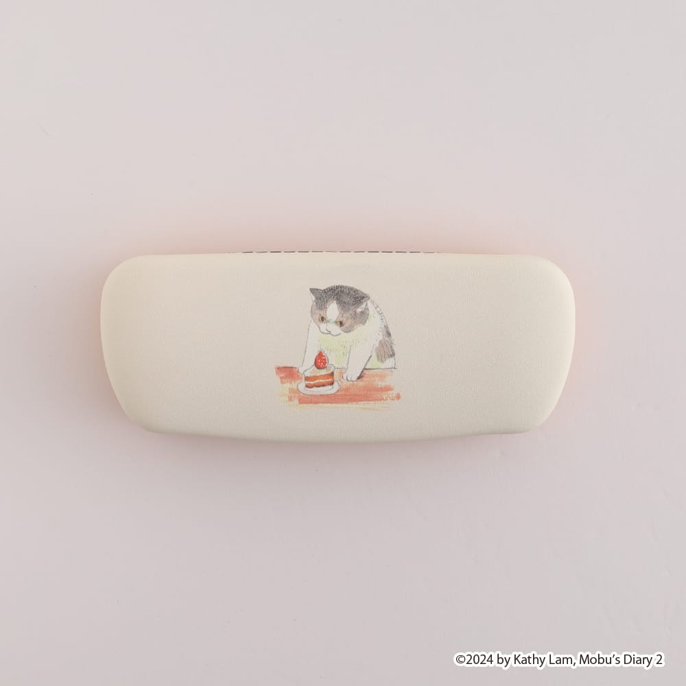【三毛猫モブは猫缶を稼ぎたい】メガネケース＆クロスセット(Cake)