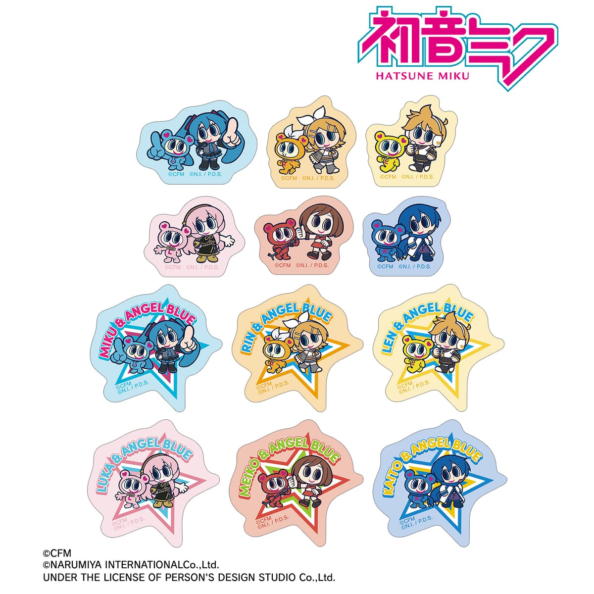 【初音ミク】ANGEL BLUEコラボ 描き起こし フレークシール ver.B
