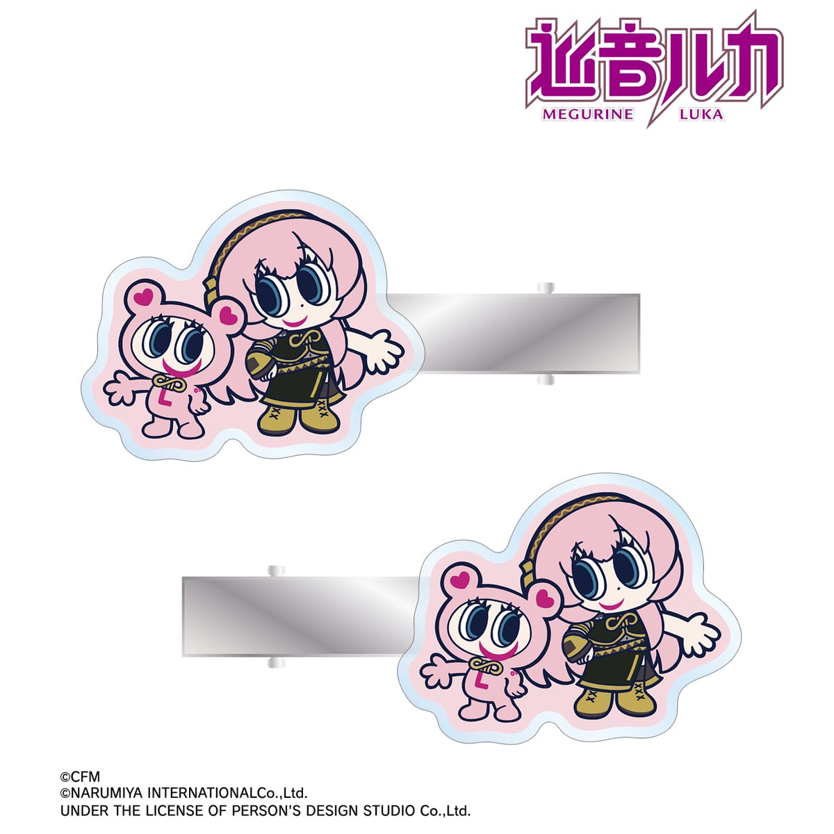【初音ミク】ANGEL BLUEコラボ 描き起こし 巡音ルカ&ナカムラくん アクリルヘアクリップ2個セット