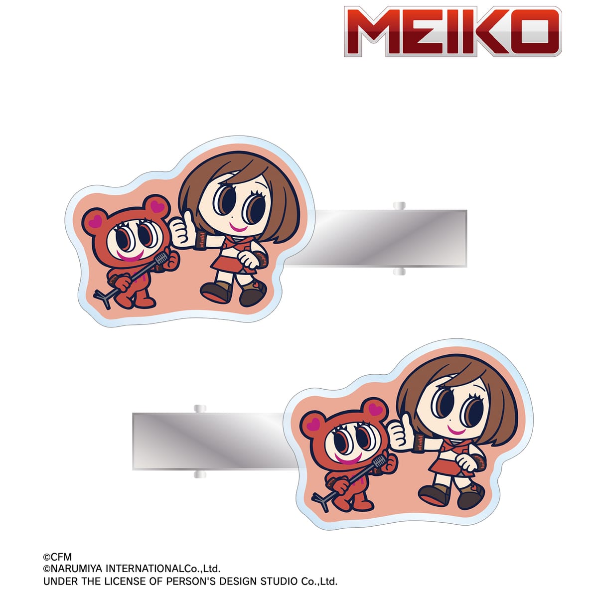 【初音ミク】ANGEL BLUEコラボ 描き起こし MEIKO&ナカムラくん アクリルヘアクリップ2個セット