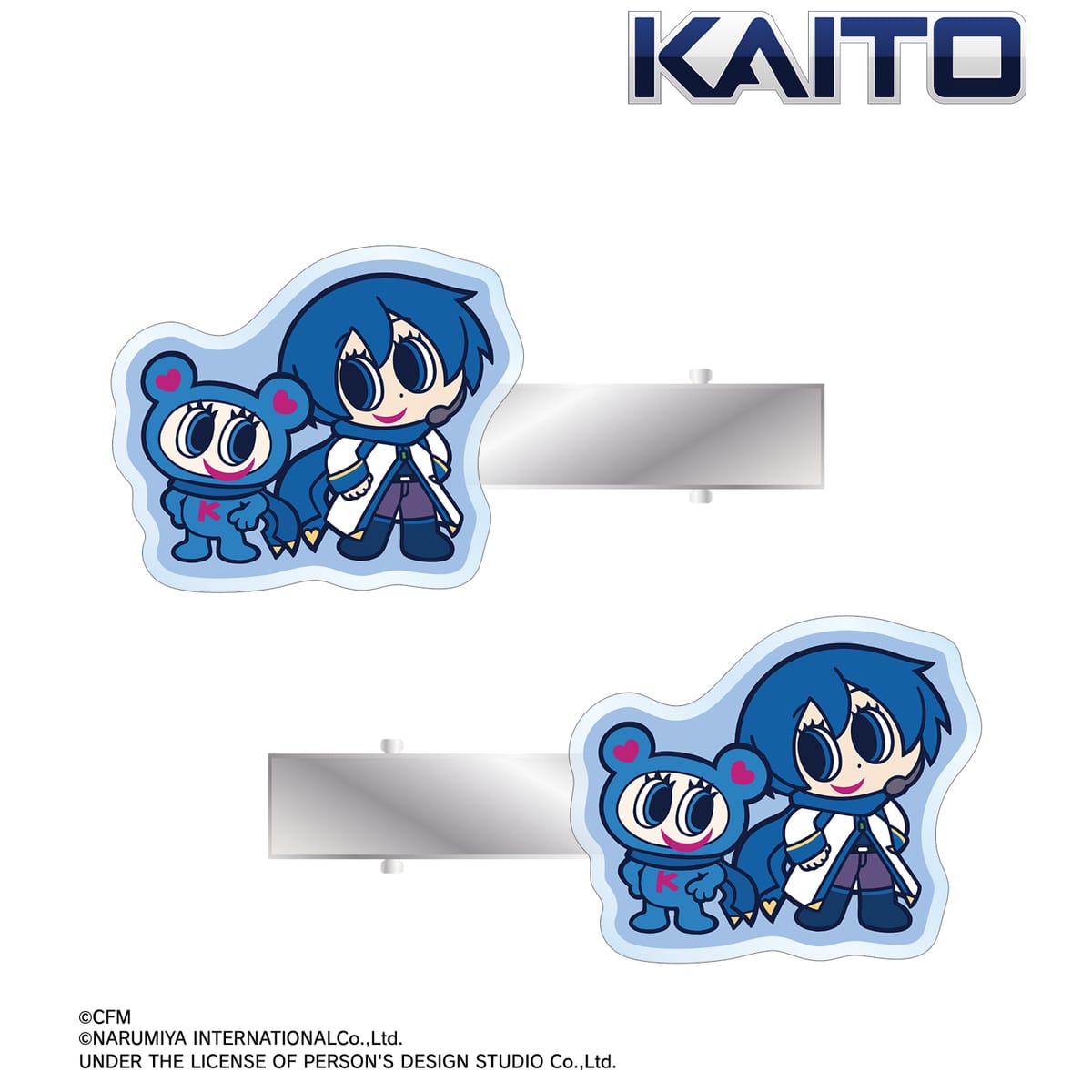 【初音ミク】ANGEL BLUEコラボ 描き起こし KAITO&ナカムラくん アクリルヘアクリップ2個セット