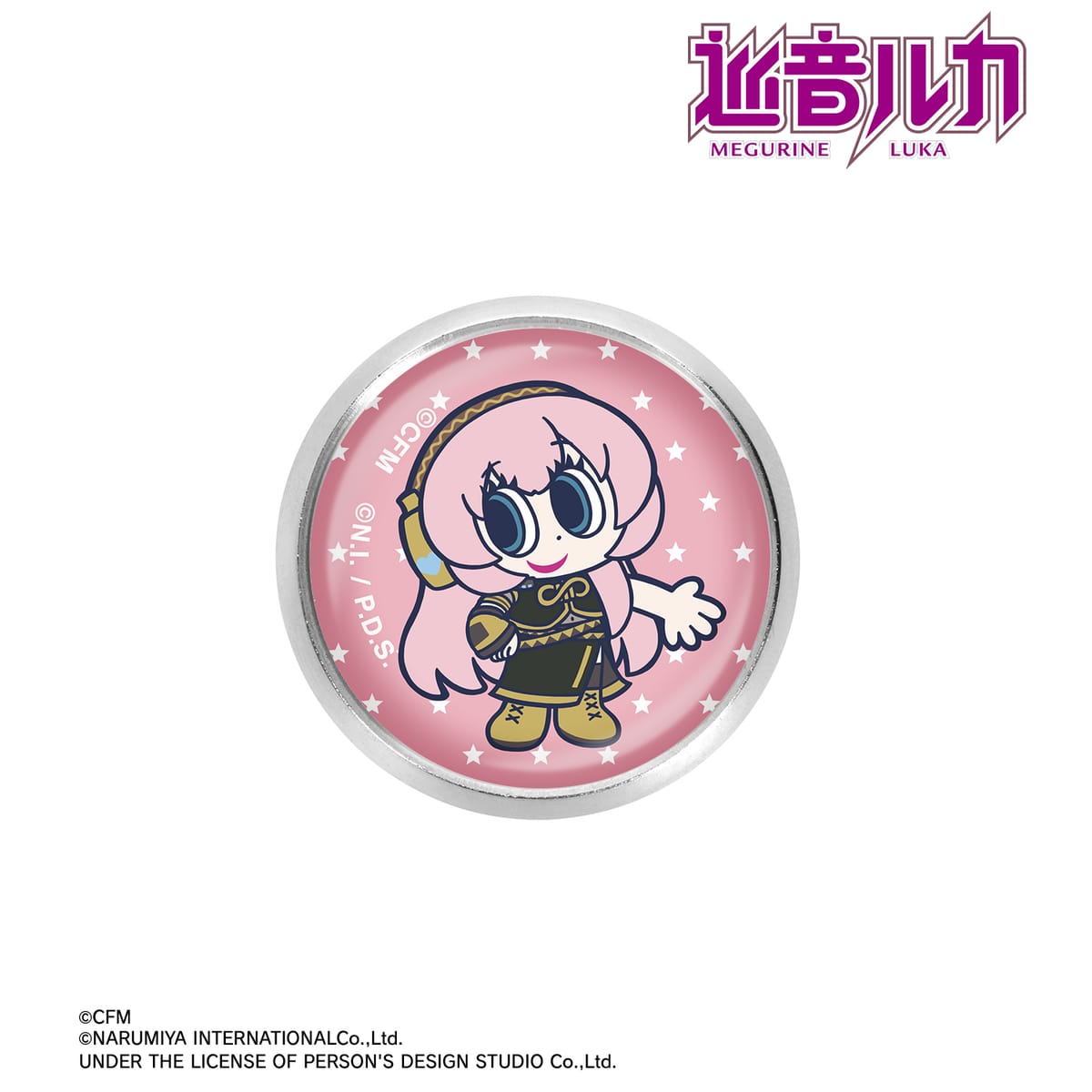 【初音ミク】ANGEL BLUEコラボ 描き起こし 巡音ルカ ガラスマグネットピンバッジ