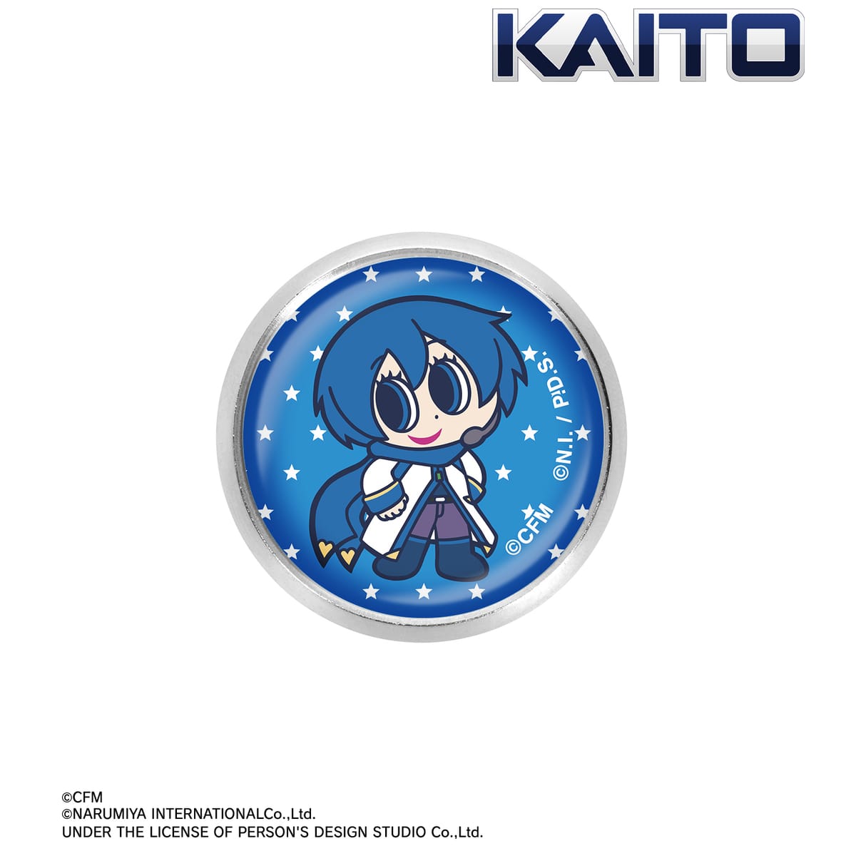 【初音ミク】ANGEL BLUEコラボ 描き起こし KAITO ガラスマグネットピンバッジ