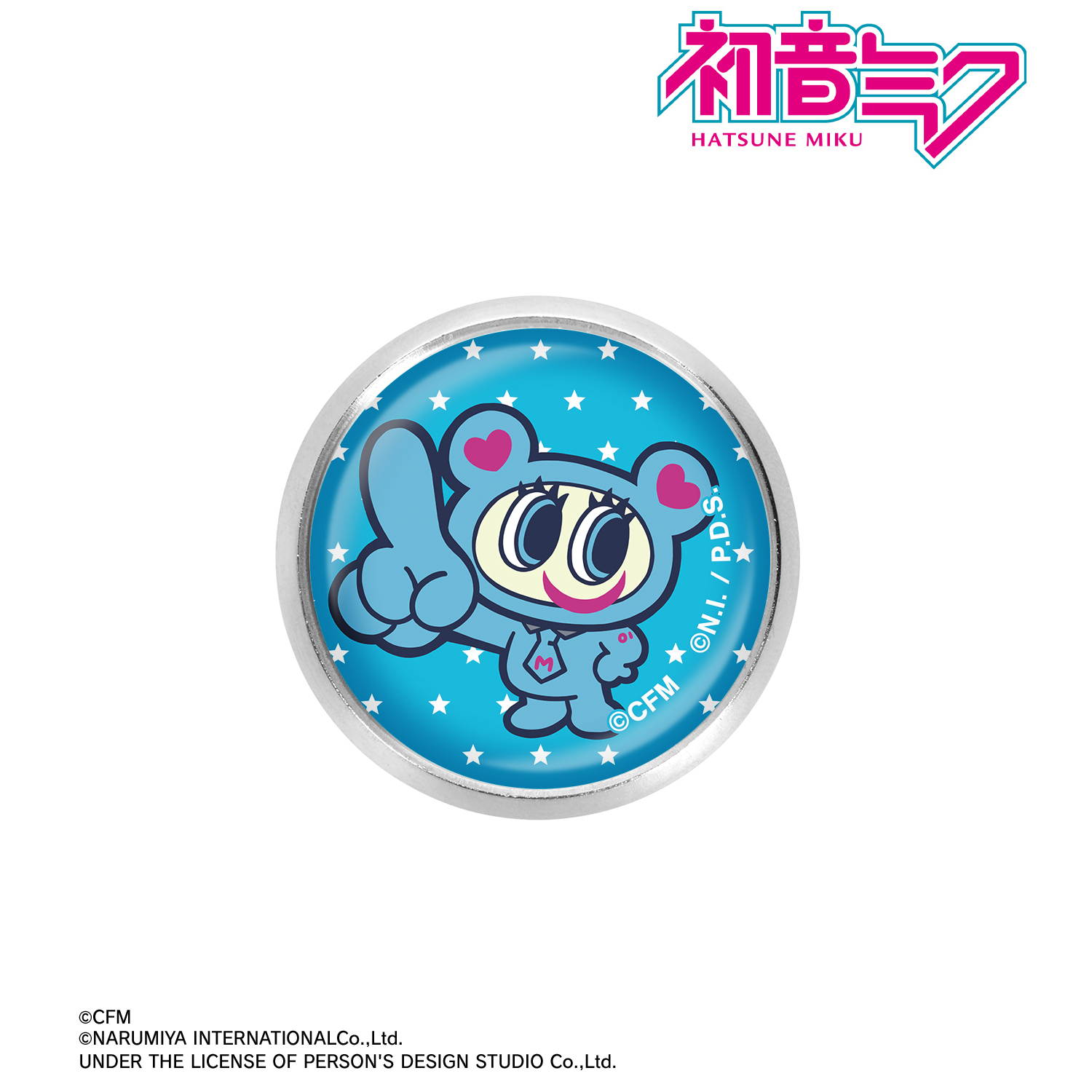 【初音ミク】ANGEL BLUEコラボ 描き起こし ナカムラくん ガラスマグネットピンバッジ