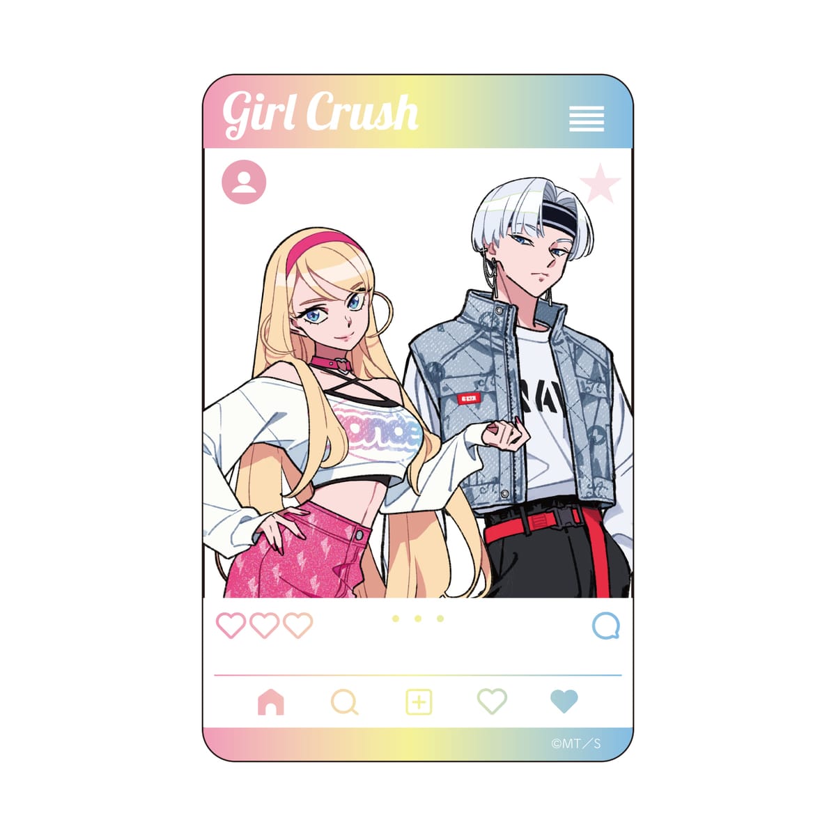 【ガールクラッシュ】 SNS風クリアカード　天花＆シオン