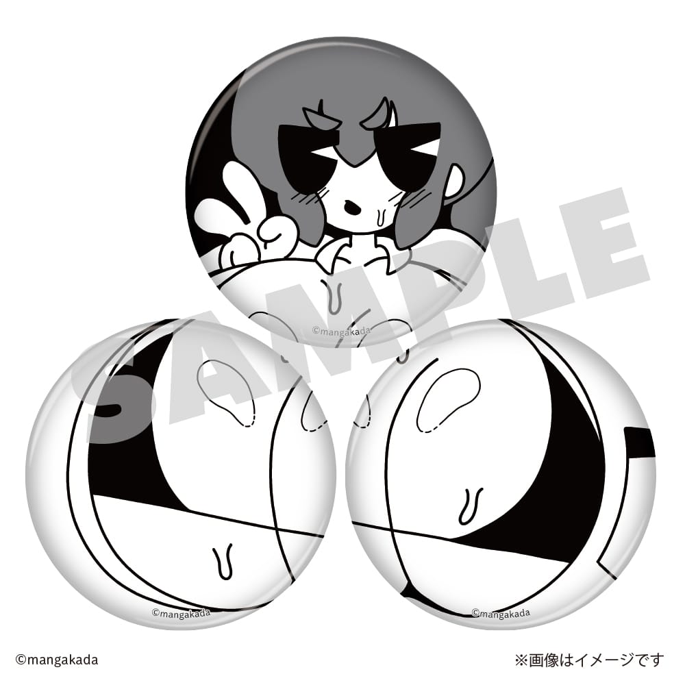 【漫画家】 ぼいん缶バッジセット  ふとまゆもみあげ