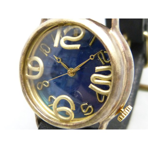 【手作り腕時計】214Ｂ ””On Time-B”” カラーダイアル　BLUE【完全受注生産】