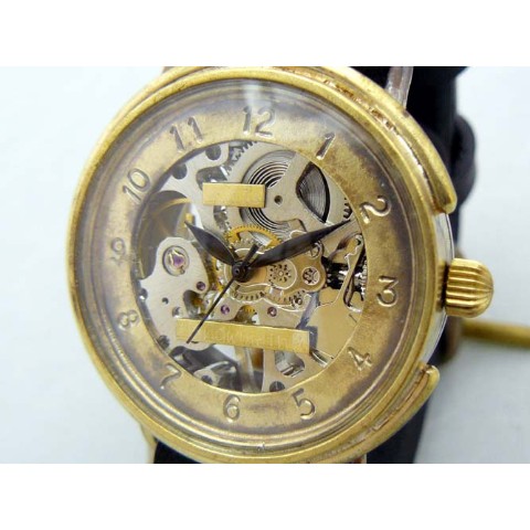 【手作り腕時計】BHW059 手巻BrassJUMBO ””BigWheel2-BHW””【完全受注生産】