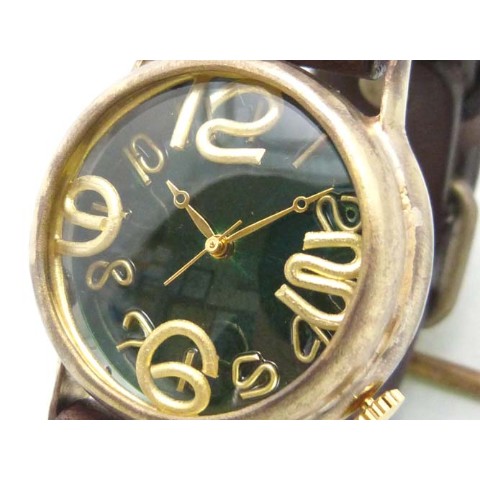 【手作り腕時計】214Ｂ ””On Time-B”” カラーダイアル　GREEN【完全受注生産】