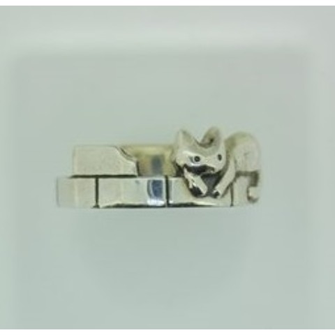 【林檎屋】レンガの上の猫・リング