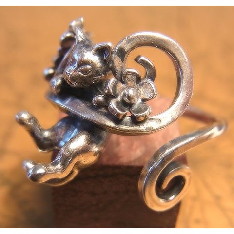 【林檎屋】唐草猫・リング